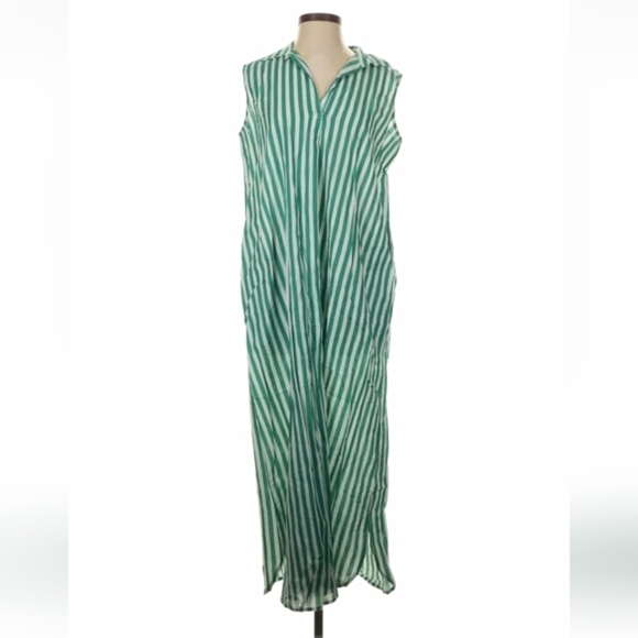 TEMBO Menorca Dresses & Skirts - TEMBO Menorca Green Stripe Maxi Dress S/M NWT